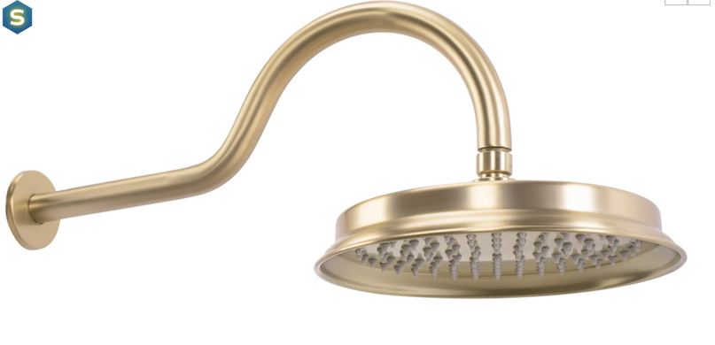 Душевая система Rea Serra brushed gold + BOX скрытого монтажа REA-B1149, Золотой
