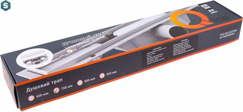 Линейный трап Qtap Dry FB304-900 с сухим затвором 900 мм QTDRYFB304900