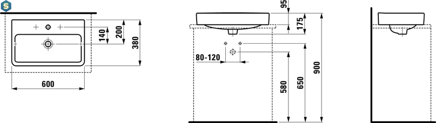 Умивальник Laufen Pro S 60x38 H8129530001041, Білий