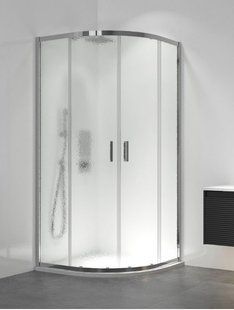 Душова кабіна Koller Pool розсувна напівкругла Line Arc 900x900мм хром cкло 6мм grape LNARCR90G, Хром, Універсальна, матовий, хром