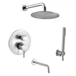 Душова система з виливом Paffoni Shower верхній душ &Oslash;300 мм steel KITLIG019ST300, Нержавіюча сталь