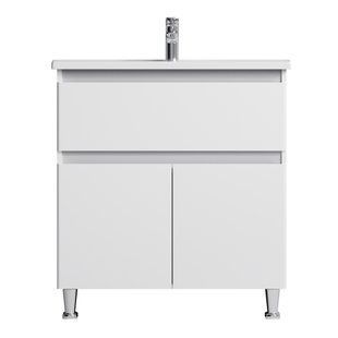 Тумба с умывальником Am.Pm X-Joy напольная 80 см 1 ящик белый M85-FSX8053-WC0803WG38, Белый