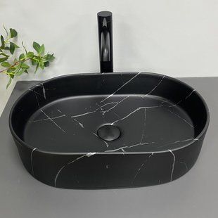Умывальник VBI Verona 50 black marmo matt накладний VBI-011328, Черный матовый