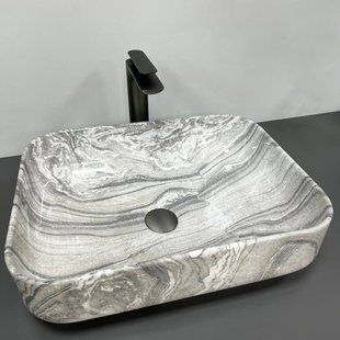 Умивальник (раковина) VBI PALERMO GREY ONYX GLOSSY накладний, Мармур