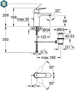 Смеситель для умывальника Grohe Eurosmart Cosmopolitan 23325000