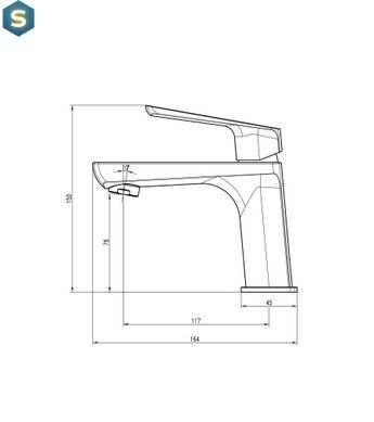 Змішувач для умивальника Topaz Lexi TL 21201-H57-BL чорний, Черный матовый