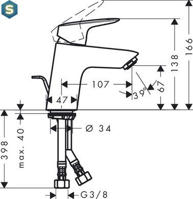 Змішувач для умивальника Hansgrohe Logis 70 EcoSmart 71070000