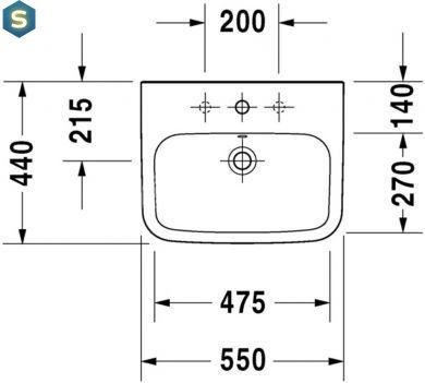 Умывальник Duravit DuraStyle 55x44 2319550000, Белый