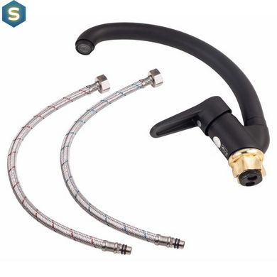 Смеситель для кухни Lidz (BLA)-14 43 008F-3, Черный матовый