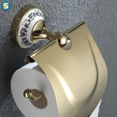 Тримач туалетного паперу з кришкою Kraus KEA-16526G, Золотий