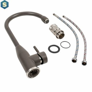 Змішувач для кухні Platinum 26 FHP (7456) Темна скеля, Чорний/золото
