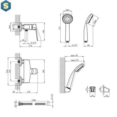 Змішувач для душу Kroner KRM Odra - C050 CV019270, Хром