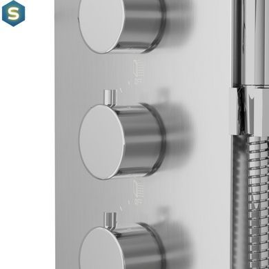 Душова панель Corsan Samsara inox LED з виливом S003MSLLEDW, Нержавіюча сталь