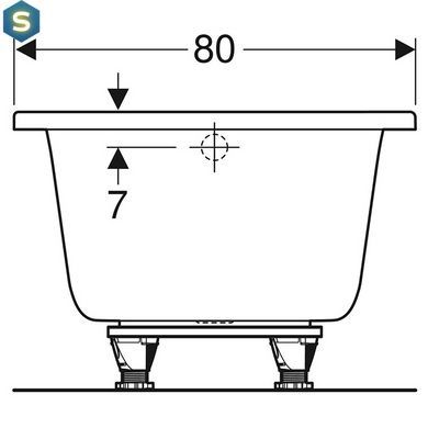 Ванна акриловая Geberit Selnova Square 180x80 554.386.01.1 + ножки, Белый