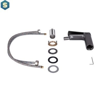 Смеситель для биде Qtap Slavonice QTSLA255GMB45923 Gunmetal Black PVD, Шлифованный черный хром