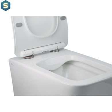 Набор Qtap инсталляция 3 в 1 Nest QT0133M425 с панелью смыва круглой QT0111M11V1146MB + унитаз с сиденьем Crow QT05335170W, Белый