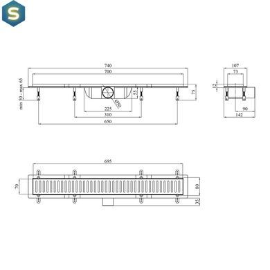 Трап линейный Kroner KRP Harz S70 Sektion CV029580