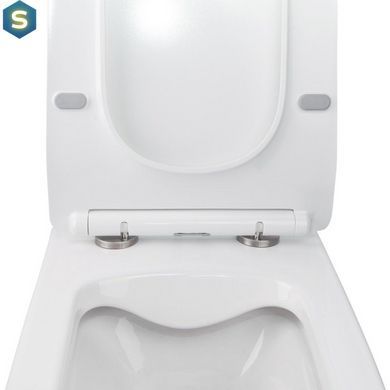 Набор Qtap инсталляция 3 в 1 Nest QT0133M425 с панелью смыва круглой QT0111M11V1146MB + унитаз с сиденьем Crow QT05335170W, Белый