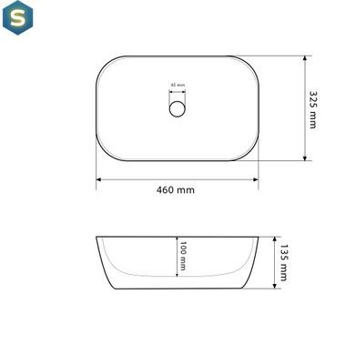 Умивальник (раковина) VBI RAVENNA MARBLE BLACK GLOSSY накладний, Чорний/золото