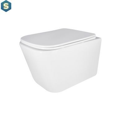 Унітаз підвісний Qtap Crow безобідковий з сідінням Soft-close QT05335171W, Білий