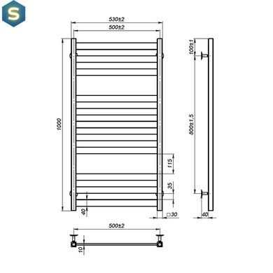 Рушникосушка водяна OnlyHeat Solis 500/1000/11, Хром