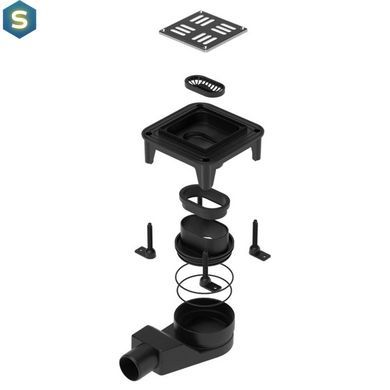 Душевой трап Waterway Spot X 10х10 WSX100001G2 сірий