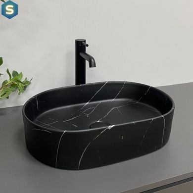 Умывальник VBI Verona 50 black marmo matt накладной VBI-011328, Черный матовый