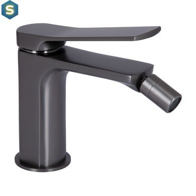 Смеситель для биде Qtap Slavonice QTSLA255GMB45923 Gunmetal Black PVD, Шлифованный черный хром