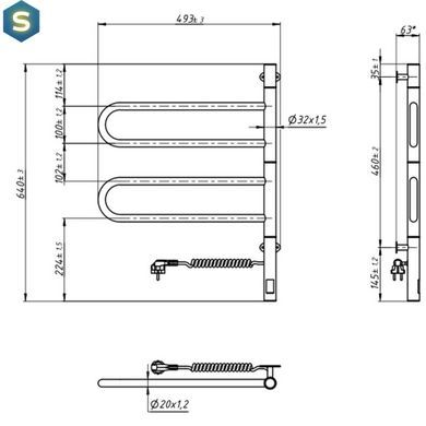 Електрична рушникосушка Navin Fouette 480x600 Sensor з таймером 00-044050-5080, Хром, Електронний