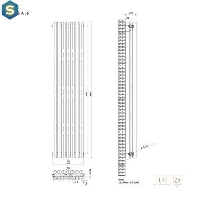 Радиатор дизайнерский Ideale Gloria 12 7/2000/413 антрацит, Антрацит