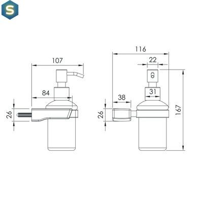 Дозатор для мила настінний Imprese Grafiky ZMK041807310, Черный матовый