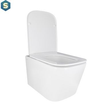 Унітаз підвісний Qtap Crow безобідковий з сідінням Soft-close QT05335171W, Білий