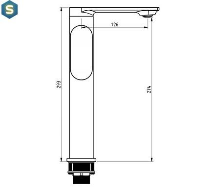 Змішувач для умивальника Mexen Milo gold високий MEX-71315-50, Золотий