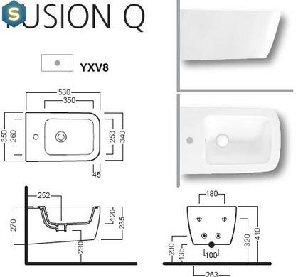 Біде підвісне Hatria Fusion Q YXV801, Білий