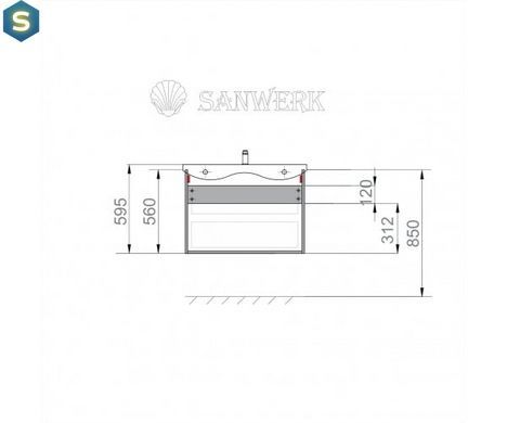 Тумба підвісна Sanwerk "Ера Air" 80 біла з умивальником "Idea" (MV0000856), Білий