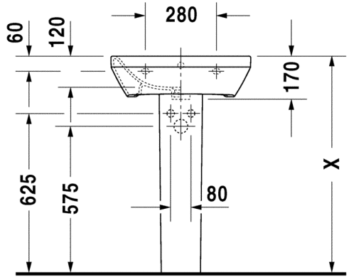Умывальник Duravit DuraStyle 55x44 2319550000, Белый