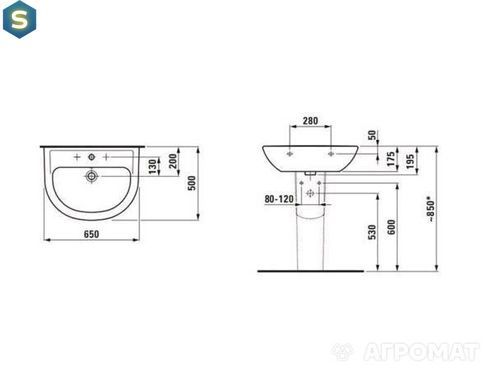 Умивальник Laufen Pro 65x50 H8109530001041, Білий