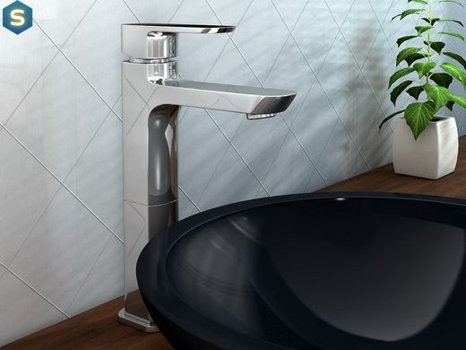 Змішувач для умивальника Kohlman Foxal chrome високий QB170F, Хром