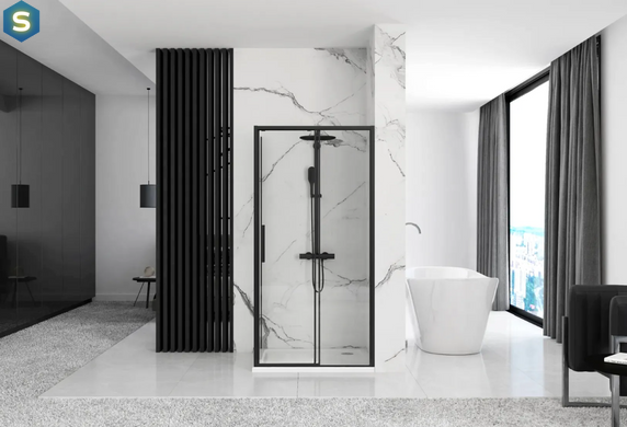 Душевая кабина Rea Rapid Slide 90x150 black REA-K6422 + REA-K6405, Черный матовый, Универсальная, прозрачный, черный матовый