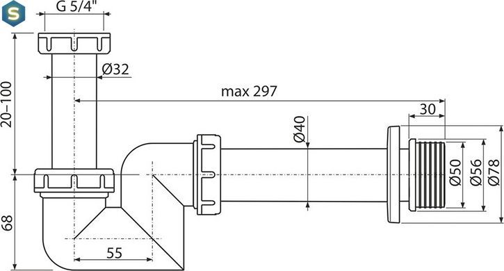 Сифон для біде Ravak X01560, Білий