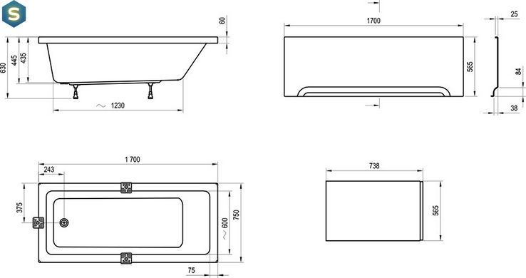 Ванна акрилова Ravak 10&deg; 170x75 CA71000000, Білий