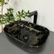 Умивальник (раковина) VBI RAVENNA MARBLE BLACK GLOSSY накладний, Чорний/золото
