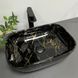 Умивальник (раковина) VBI RAVENNA MARBLE BLACK GLOSSY накладний, Чорний/золото
