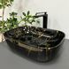 Умивальник (раковина) VBI RAVENNA MARBLE BLACK GLOSSY накладний, Чорний/золото