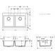 Кухонна мийка Hansgrohe S510-F770 770x510 на дві чаші 370/370 Graphiteblack 43316170