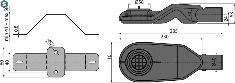 Экстра низкий трап Alcaplast APZ-S6