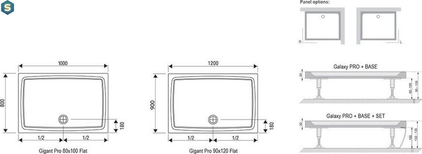 Душевой поддон Ravak Gigant Pro Flat 120x90 XA03G711010