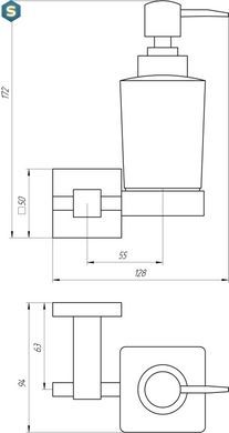 Дозатор жидкого мыла Globus Lux SQ 9433, Хром матовый