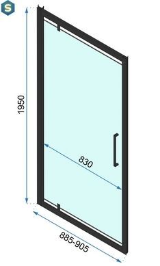 Душова кабіна Rea Rapid Swing 80x90 black REA-K6421 + REA-K6409, Черный матовый, Універсальна, прозорий, чорний матовий