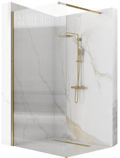 Душова стінка Rea Aero 90 intimo brushed gold REA-K4124, прозорий, золотий